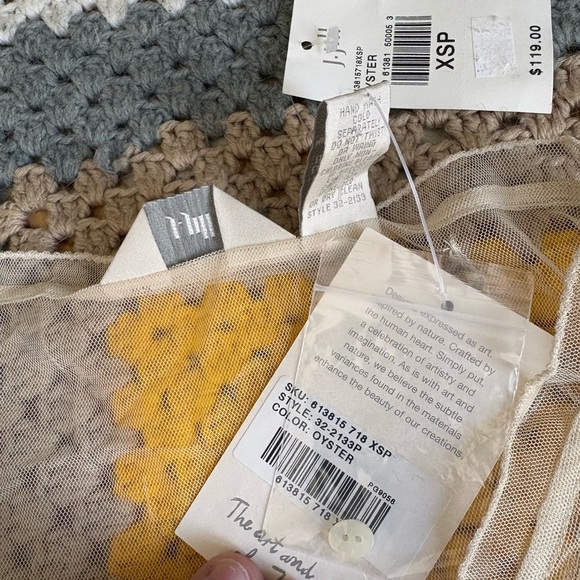 J. Jill Sheer Floral Embroidered Blouse - Cream - Picture 7 of 13